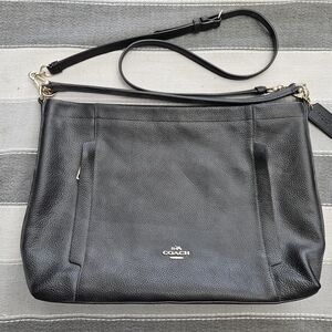 Coach Black Pebbled Leather Shoulder Bag